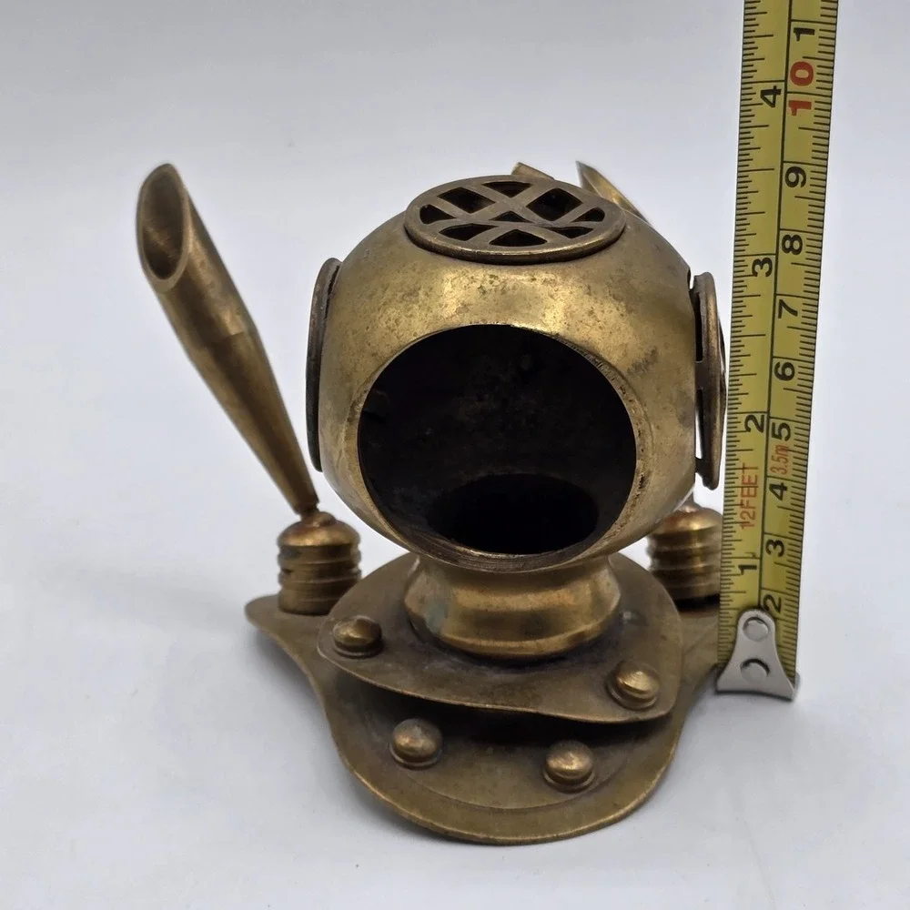 Vintage Brass Diving Helmet Pen Holder Nautical‎ Maritime Scuba Flat Head Screws
